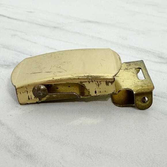 Gold Tone Web Clamp Simple Basic Belt Buckle - Picture 4 of 8